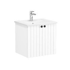 Vitra Root Groove 69261 Lavabo Dolabı, Kapaklı, 60 Cm, Mat Beyaz, Köşeli Lavabolu